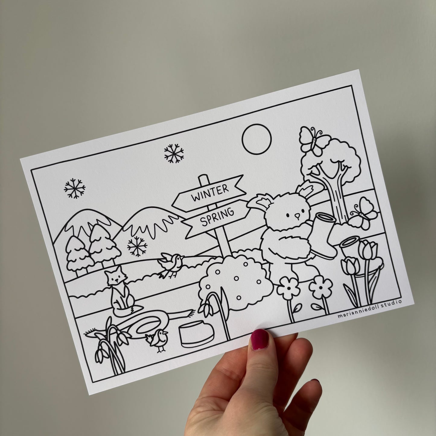 Seasonal Transition Colouring Page