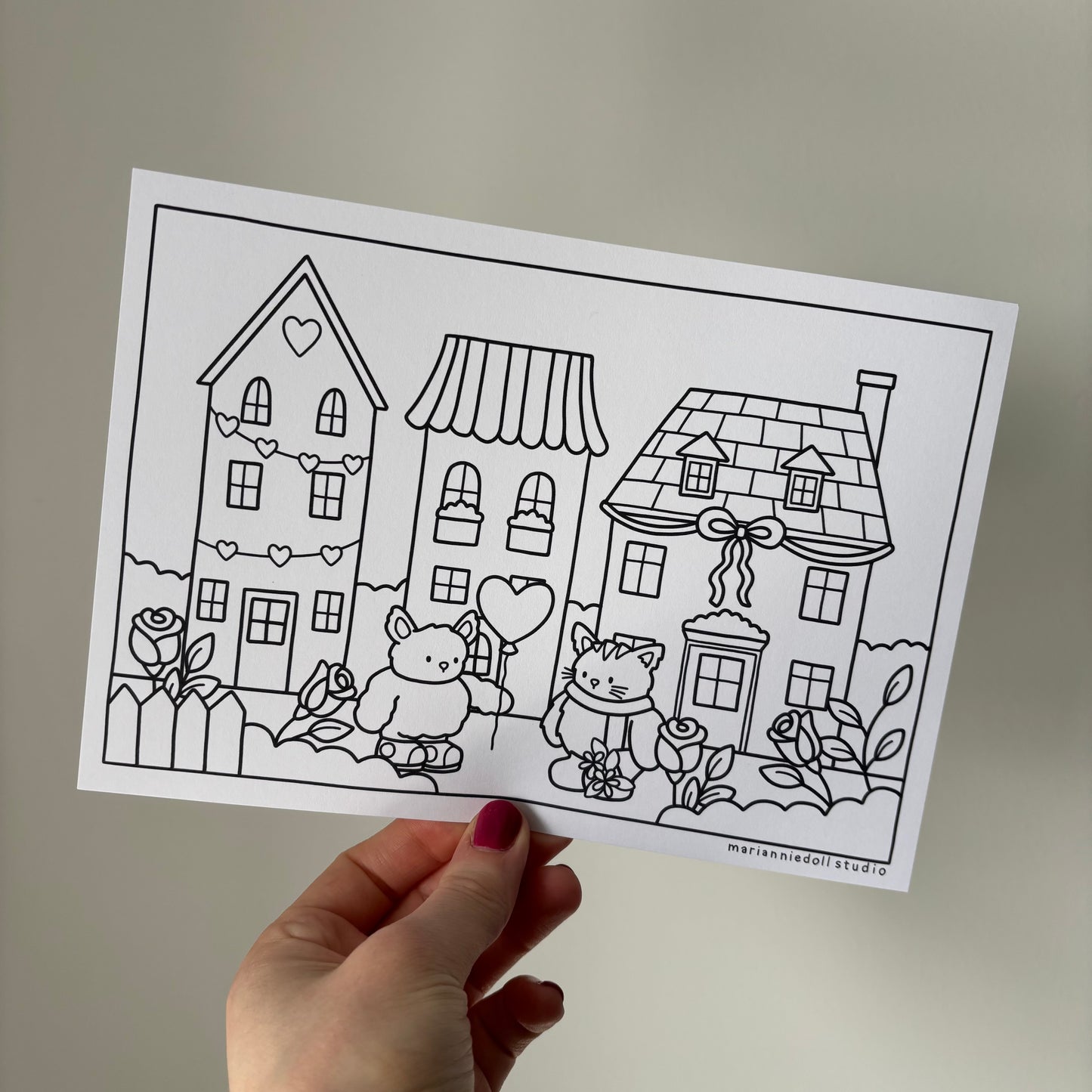 Whimsical Houses Colouring Page