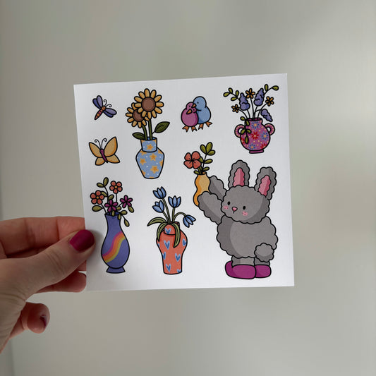 Flower Vases Sticker Sheet