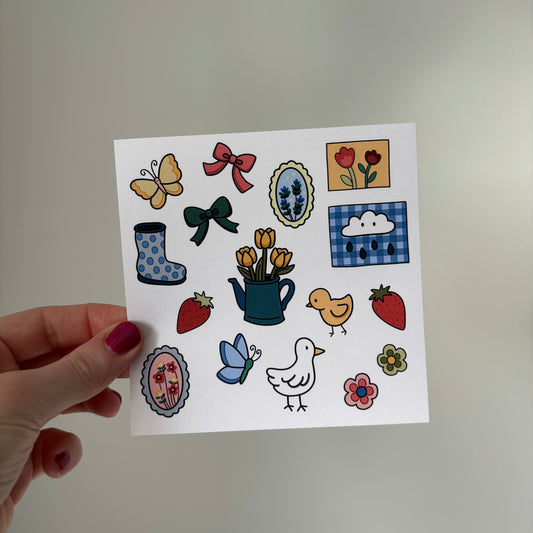 Spring Whimsy Sticker Sheet
