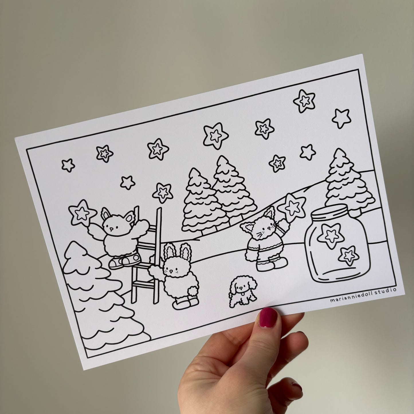 Stealing Stars Colouring Page