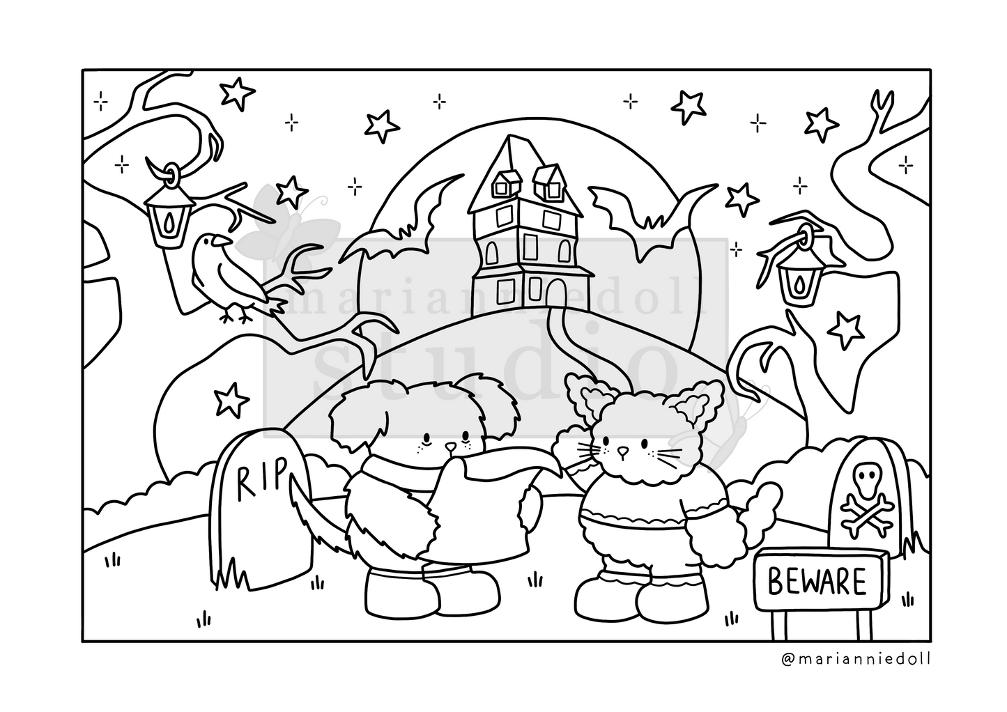 Halloween Colouring Pages - digital download