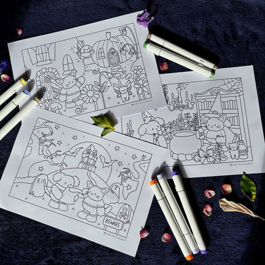 Halloween Colouring Pages - digital download